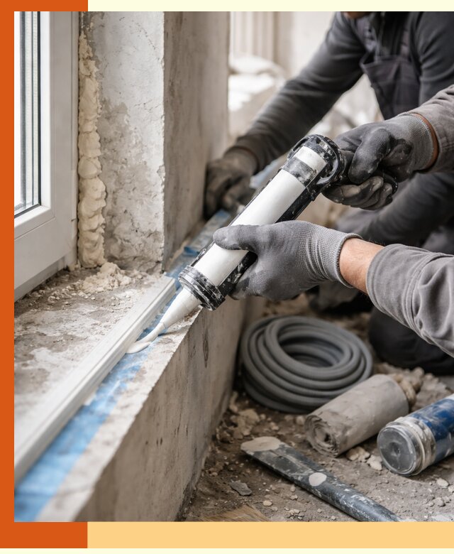 Герметизация стыков и примыканий зданий в Малоярославце