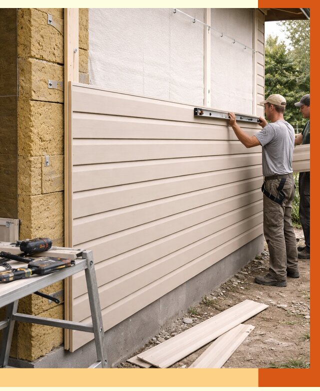 Монтаж сайдинга после утепления в Малоярославце от 1913 руб. — обшивка и облицовка | ТепломастерМлр